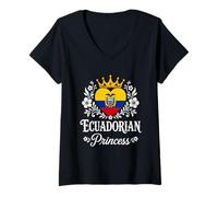 Mujer Ecuadorian Princess Ecuador Flag Proud Ecuadorian Girl Camiseta Cuello V