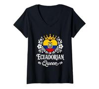 Mujer Ecuadorian Queen Ecuador Flag Proud Ecuadorian Woman Camiseta Cuello V