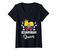 Mujer Ecuadorian Queen Ecuador Flag Proud Ecuadorian Woman Camiseta Cuello V