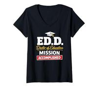 Mujer EDD Doctor of Education Accomplish Doctorate Graduation Camiseta Cuello V