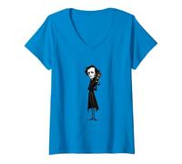 Mujer Edgar Allan PoE Amado Gato Camiseta Cuello V