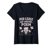 Mujer Edgar Allan PoE Nevermore Gothic Macabro Book Lover Look Camiseta Cuello V