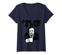 Mujer Edgar Allan PoE Pun PoE Me a Cup Camiseta Cuello V