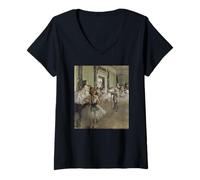 Mujer Edgar Degas The Dance Class Camiseta Cuello V
