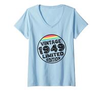 Mujer Edición Especial Limitada Birthday Born in 1949 Camiseta Cuello V