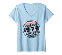 Mujer Edición Especial Limitada Birthday Born in 1979 Camiseta Cuello V