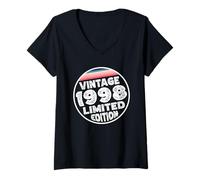 Mujer Edición Especial Limitada Birthday Born in 1998 Camiseta Cuello V
