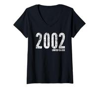 Mujer Edición limitada 2002 Classic Born in 2002 Retro Birthday Camiseta Cuello V