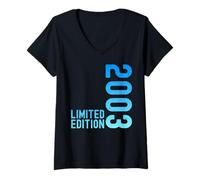 Mujer Edición Limitada 2003 Divertido 22 cumpleaños 22 años Camiseta Cuello V