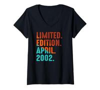 Mujer Edición Limitada Abril 2002 Cumpleaños Camiseta Cuello V