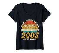 Mujer Edición Limitada de 23 años 2003 - Impresionante cumpleaños número 23 Camiseta Cuello V