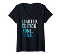 Mujer Edición Limitada Junio 1964 Retro Vintage 1964 Camiseta Cuello V