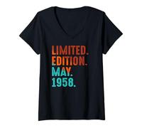 Mujer Edición Limitada Mayo 1958 Cumpleaños Camiseta Cuello V
