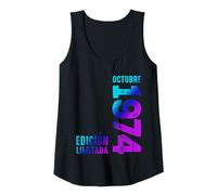 Mujer Edición Limitada Octubre 1974 Impresionante Año 1974 Vintage 1974 Camiseta sin Mangas