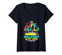 Mujer Educación Especial Apreciación Mi Amor Vida Habilidades Maestra Camiseta Cuello V