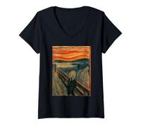 Mujer Edvard Munch The Scream Camiseta Cuello V