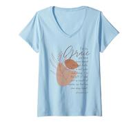 Mujer Efesios 2:8-9 Por gracia habéis sido salvos por medio de la fe Camiseta Cuello V
