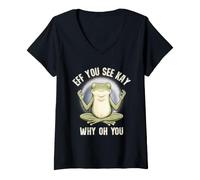 Mujer Eff You See Kay Why Oh You Zen Meditating Frog Funny Camiseta Cuello V