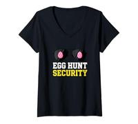 Mujer Egg Hunt Seguridad Evento Pascua Escuadrón Guardia de Aplicación Camiseta Cuello V