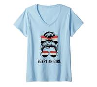 Mujer Egyptian Girl Egipto Classic Flag Match Slogan Game Day Camiseta Cuello V
