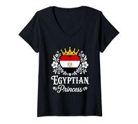 Mujer Egyptian Princess Egypt Flag Proud Egyptian Girl Camiseta Cuello V