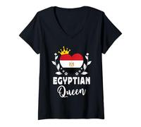 Mujer Egyptian Queen Egypt Flag Proud Egyptian Woman Camiseta Cuello V
