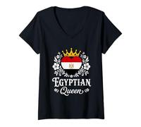Mujer Egyptian Queen Egypt Flag Proud Egyptian Woman Camiseta Cuello V