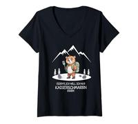 Mujer Eigentlich Will ich Nur Kaiserschmarrn Essen Hiking Bear Camiseta Cuello V