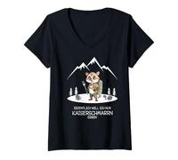 Mujer Eigentlich Will ich Nur Kaiserschmarrn Essen Hiking Raccoon Camiseta Cuello V