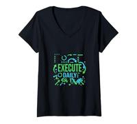 Mujer Ejecutar gráfico de mentalidad de productividad de disciplina Diaria Camiseta Cuello V