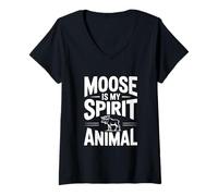 Mujer El Alce es mi Animal Espiritual Camiseta Cuello V