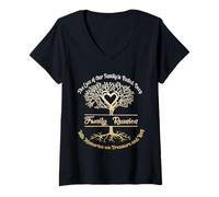 Mujer El Amor De Nuestra Familia Está Profundamente Arraigado Coincidencia Camiseta Cuello V
