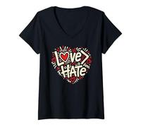 Mujer El Amor es más Grande Que el Odio Camiseta Cuello V