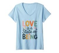 Mujer El Amor es un Estado de ser. Camiseta Cuello V