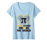 Mujer El Amor matemático inspira el Día Mundial de Las Matemáticas Feliz Día del Pi Camiseta Cuello V