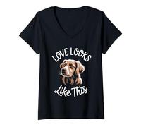 Mujer El Amor se Parece a Este Perro Golden Retriever Hombres Mujeres Niños Camiseta Cuello V