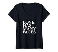 Mujer El Amor Tiene Muchas Caras declaración de Amante Camiseta Cuello V