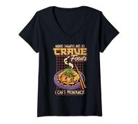 Mujer El anime me enseñó a desear alimentos que no puedo pronunciar Camiseta Cuello V