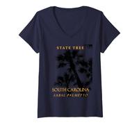 Mujer El Árbol Territorio de Carolinas La Palma Sabal Camiseta Cuello V
