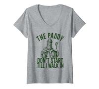Mujer El arrozal no Empieza hasta Que Entre en el Divertido Día de San Patricio Camiseta Cuello V