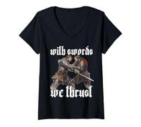 Mujer El Arte de la Espada del Pasado: técnicas de Lucha Hema Hema Camiseta Cuello V