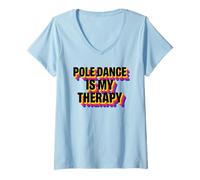 Mujer El Baile en Barra es mi Terapia, Baile en Barra Retro y Vintage Camiseta Cuello V