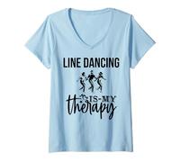 Mujer El Baile en línea es mi Terapia Camiseta Cuello V