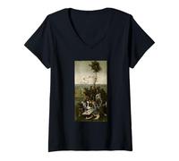 Mujer El Barco de los tontos de Hieronymus Bosch (1500) Camiseta Cuello V
