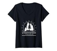 Mujer El Bosque es mi retiro - La Naturaleza Cura mi Alma Camiseta Cuello V