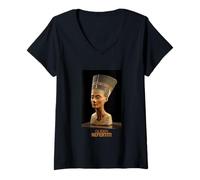 Mujer El Busto de Nefertiti del Museo Egipcio de Berlín Camiseta Cuello V
