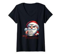 Mujer El café Santa Ho Ho Hold más gruñón del Mundo Camiseta Cuello V