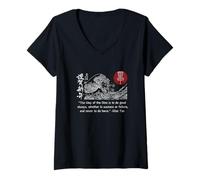 Mujer El Camino del Disco Tzu Hacer el Bien Sé Bueno Abeja Bueno Camiseta Cuello V