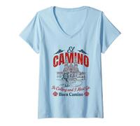 Mujer El Camino is Calling and I Must Go Santiago Compostela Spain Camiseta Cuello V