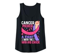 Mujer El cáncer de Mama eligió Pelea con la Cinta Rosa del Polluelo Equivocado Camiseta sin Mangas